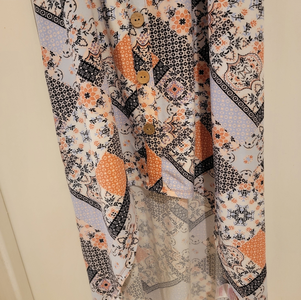 No Boundaries High Low Dress - Black, Orange, White - Picture 4 of 6